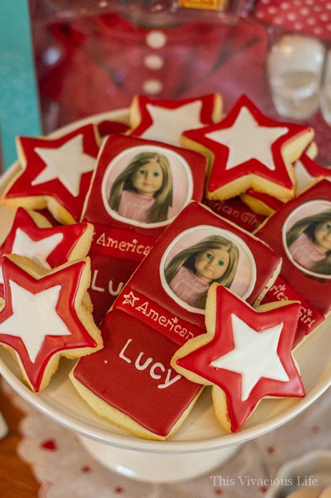 American girl decorated sugar cookies