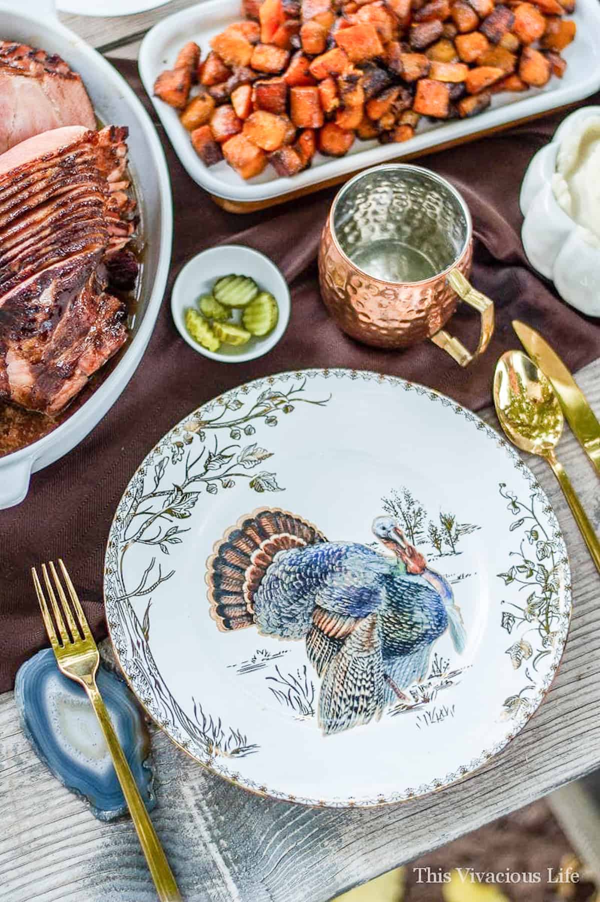 Turkey Thanksgiving plates