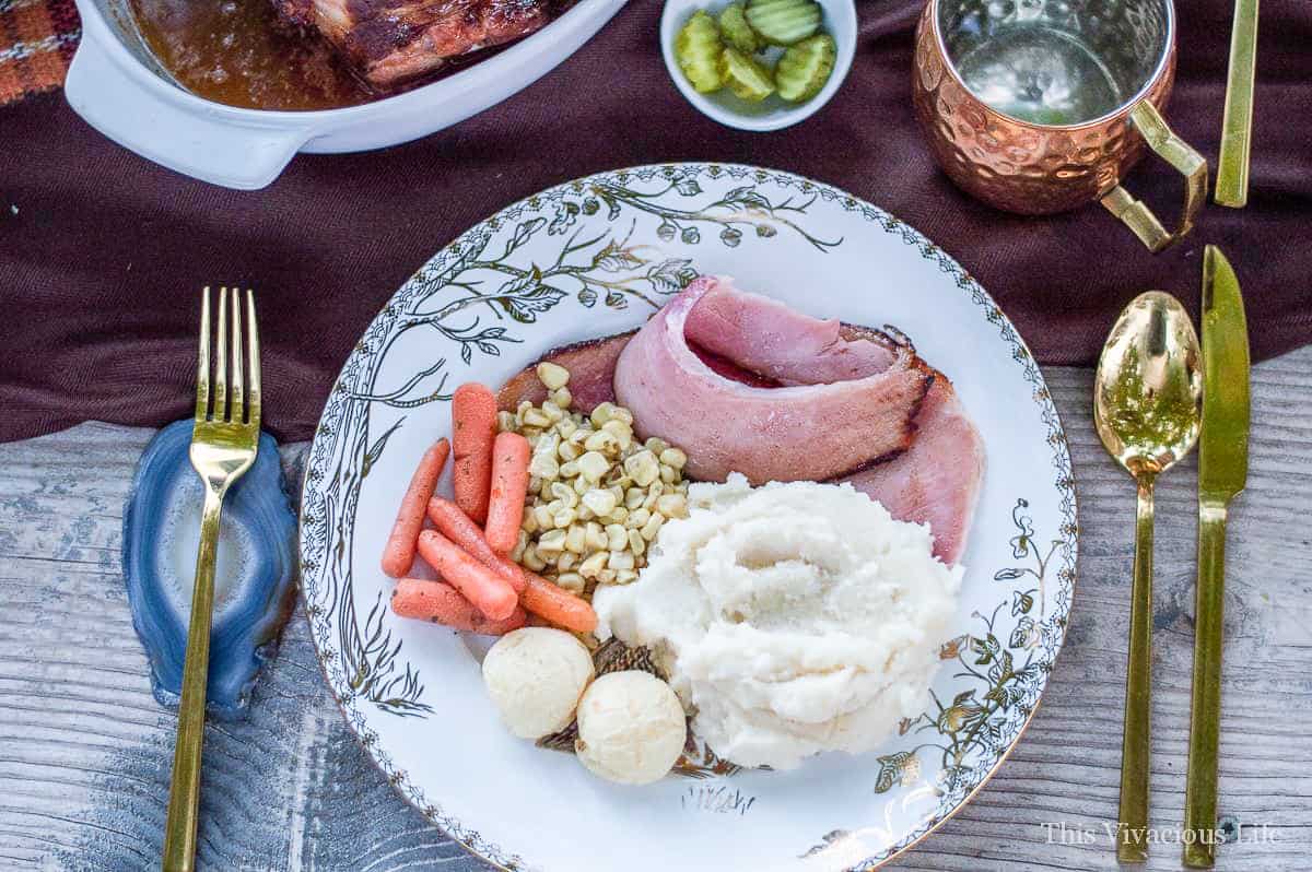 Thanksgiving dinner on a plate