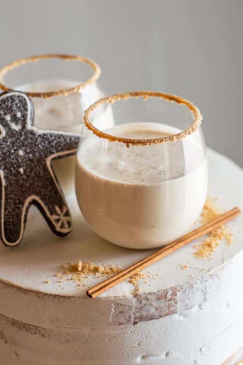 This gingerbread martini mocktail is especially festive for the holidays! It has all the flavor of your favorite Christmas cookies.