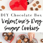 Valentine's Day sugar cookies in a DIY chocolate heart box are a fun gift to give a loved on. Can you only need THREE things to make this cute box?! || This Vivacious Life #valentine #valentinesday #glutenfree #DIYvalentine #thisvivaciouslife