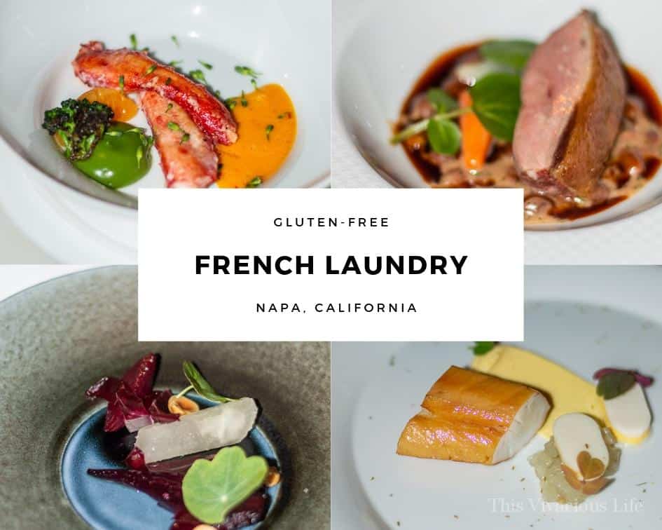 Photo collage of dinner items from the French Laundry