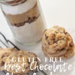 These really are the BEST gluten-free chocolate chip cookies! They are so yummy and definitely a classic. You can also make them in a jar as the perfect gift for friends and family. || This Vivacious Life #glutenfree #cookies #chocolatechipcookies #glutenfreechocolatechipcookies #cookiesinajar #chocolatechipcookiesinajar #glutenfreecookies