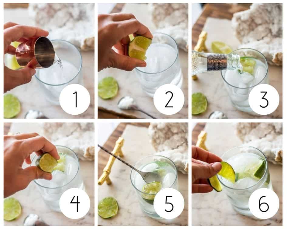 step by step non-alcoholic gin and tonic