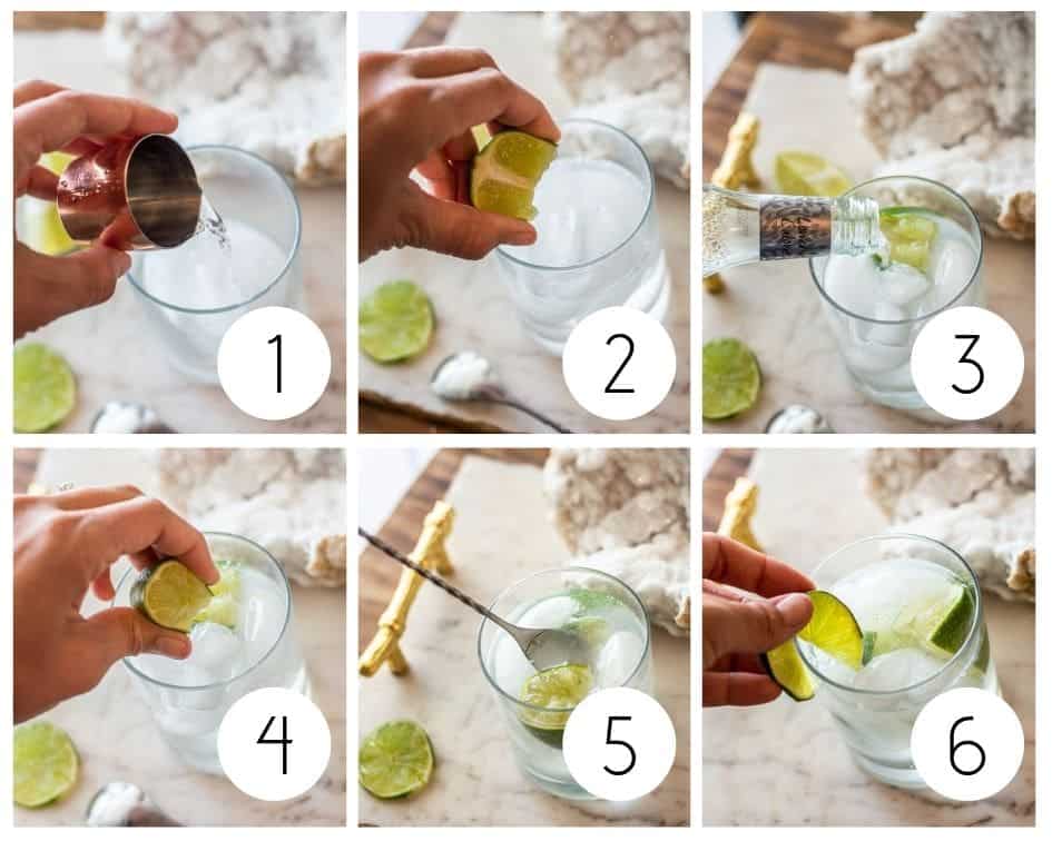 step by step non-alcoholic gin and tonic