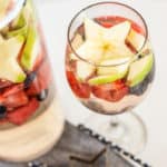 Wine glass with fruit in star shapes