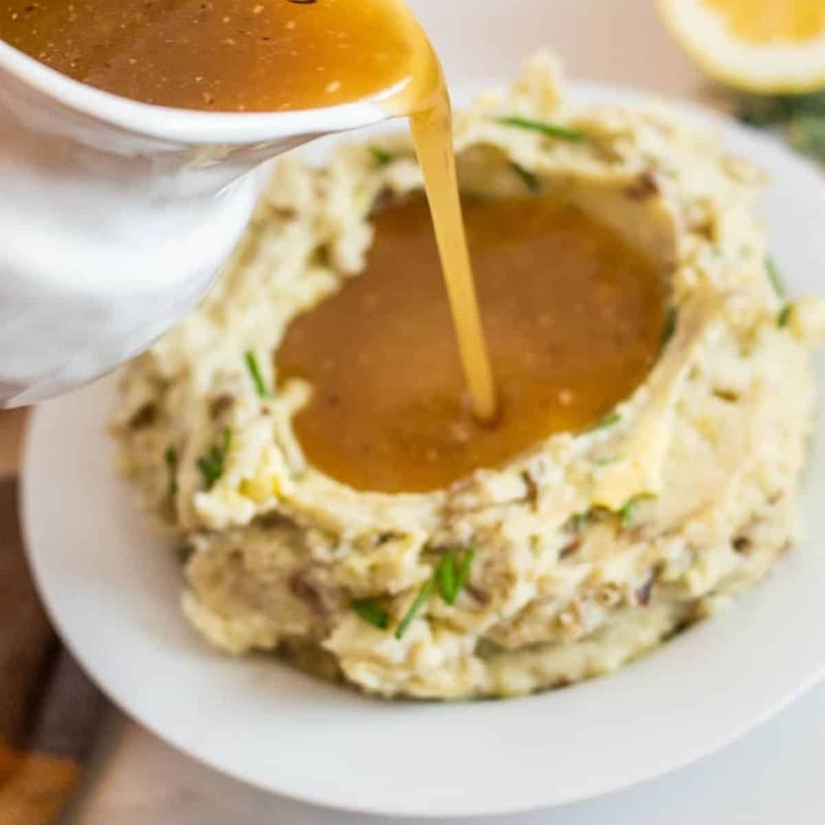 Gluten Free Gravy being poured