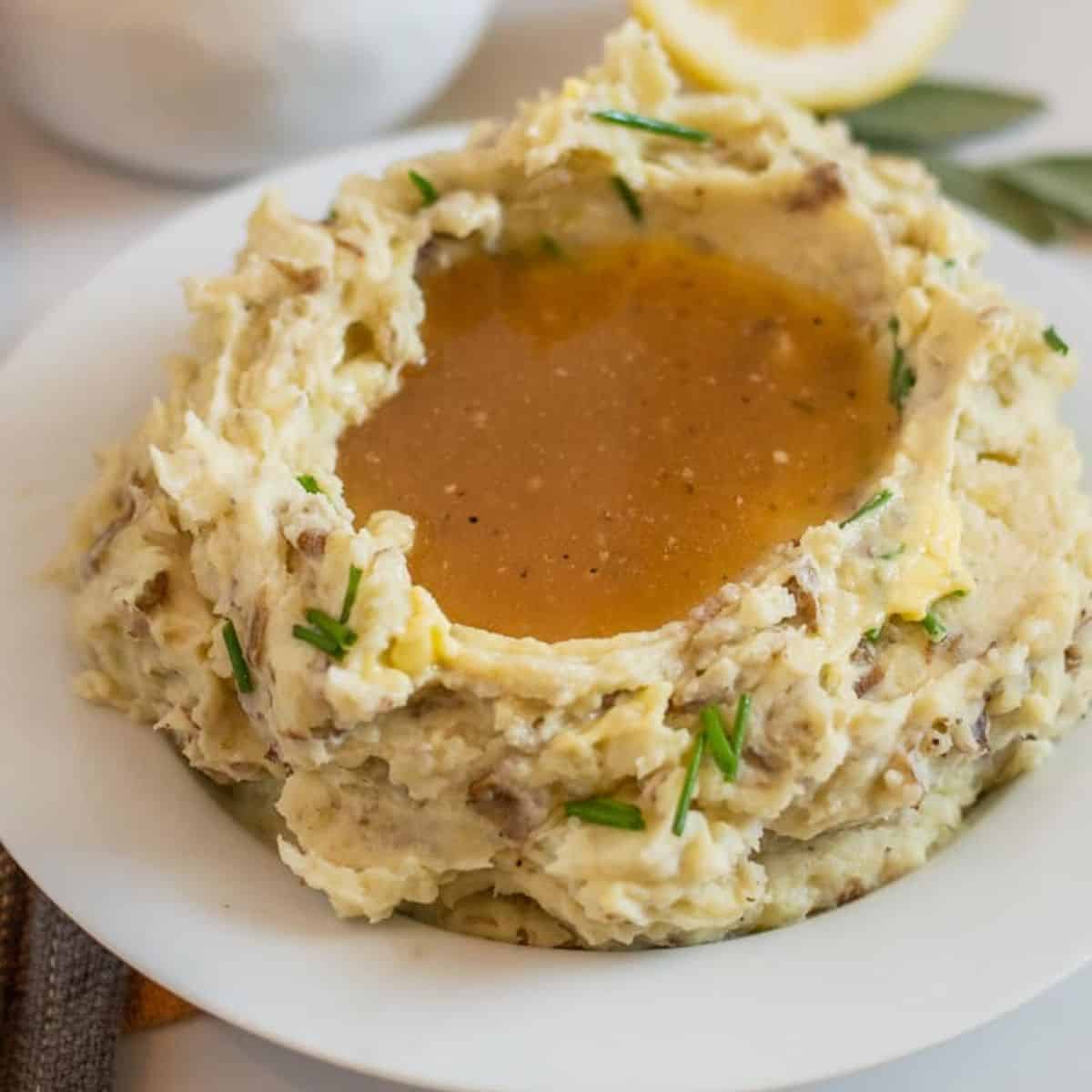 Gluten Free Mashed Potatoes in a white bowl