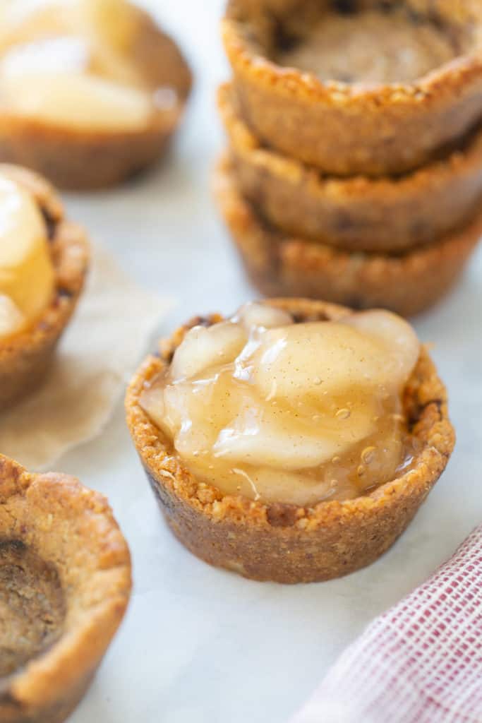 Gluten-free apple pie cookie cups with filling