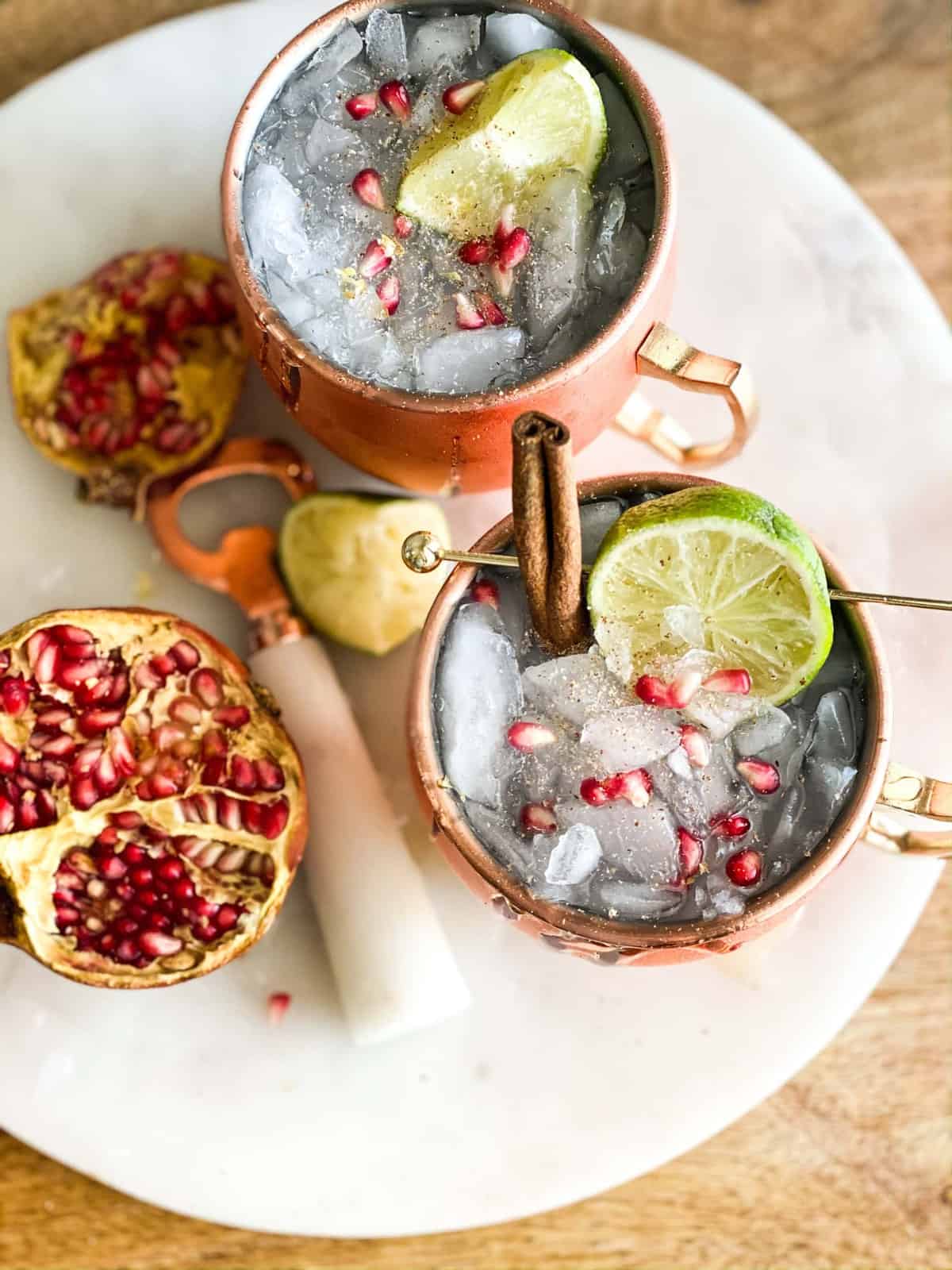 Thanksgiving mocktail in copper cup