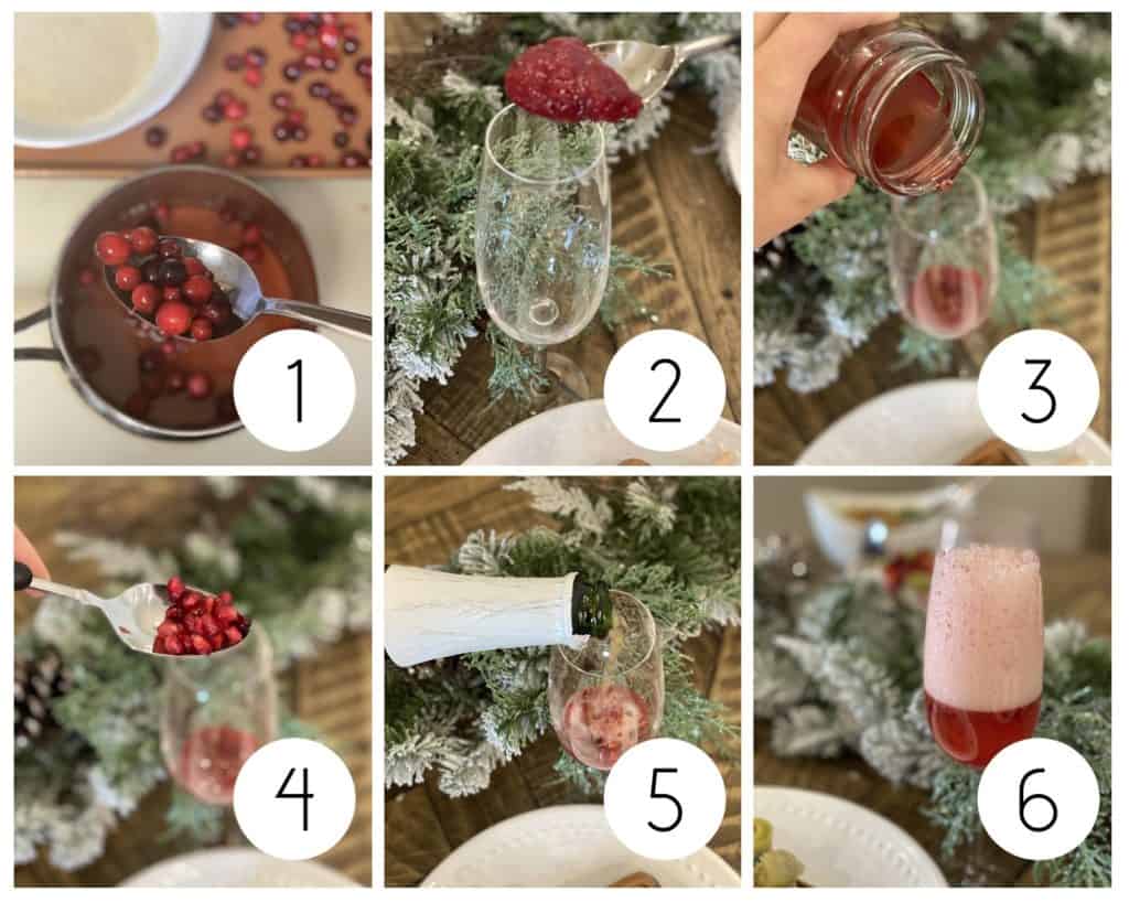 step by step cranberry mocktail collage