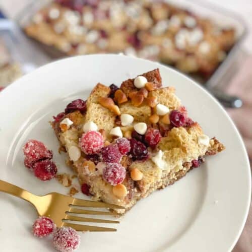 Gluten Free French Toast Casserole on a plate