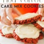 Easy Red Velvet Cake Mix Cookies pin