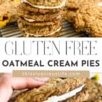 gluten free oatmeal cream pies stacked Pinterest pin