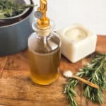 Rosemary Simple Syrup in a glass jar