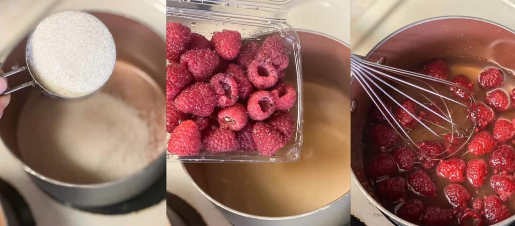 Raspberry Simple Syrup step by step