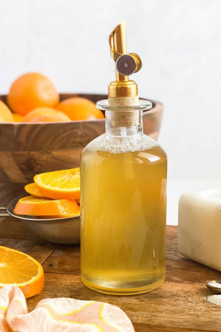 2-Ingredient Orange Simple Syrup in a jar