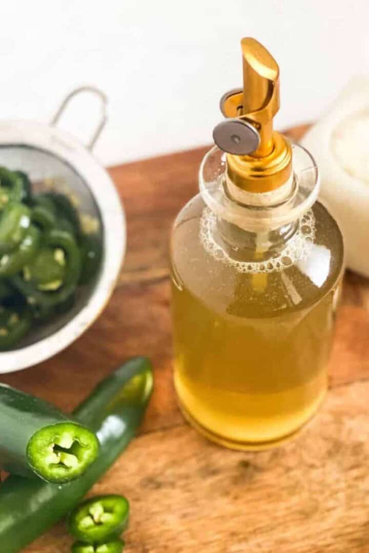 Jalapeno Simple Syrup in a glass jar