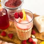 glass of raspberry mocktail