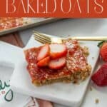 strawberry baked oats pin