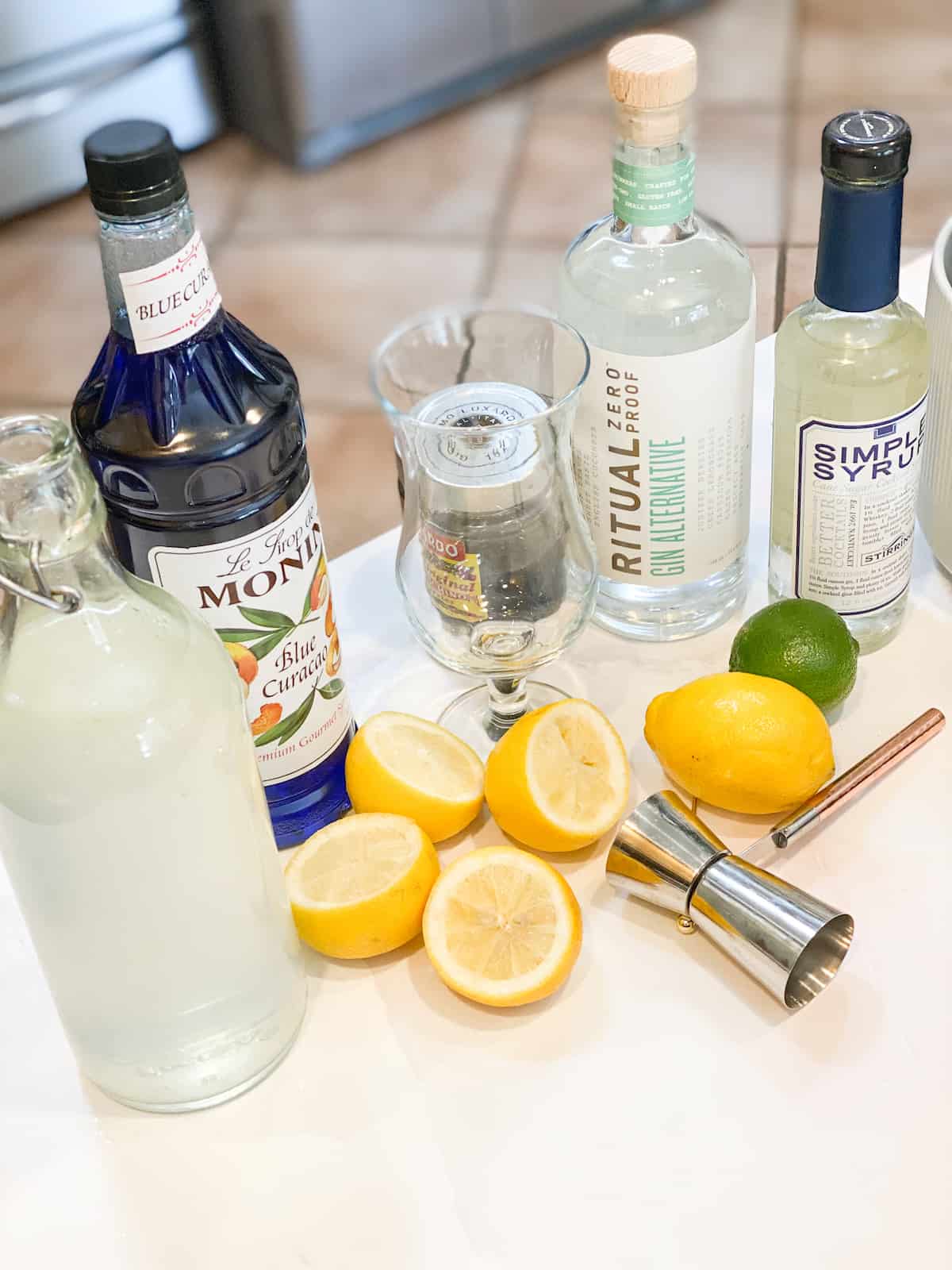 Blue lagoon mocktail ingredients