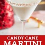 Candy Cane Martini Christmas Mocktail pin