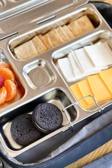 homemade lunchable in silver lunchbox