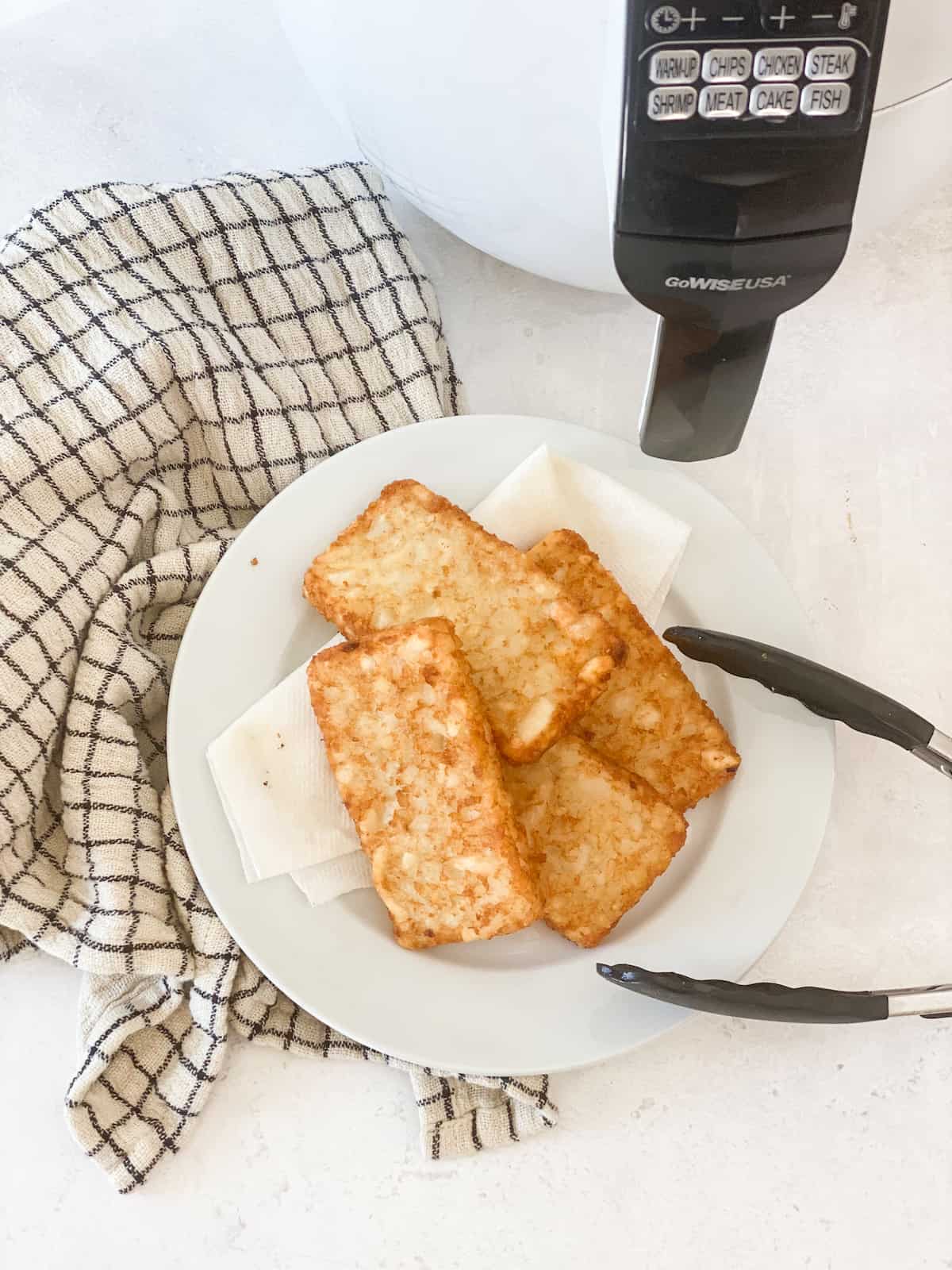 Hash Browns in Air Fryer on a plate