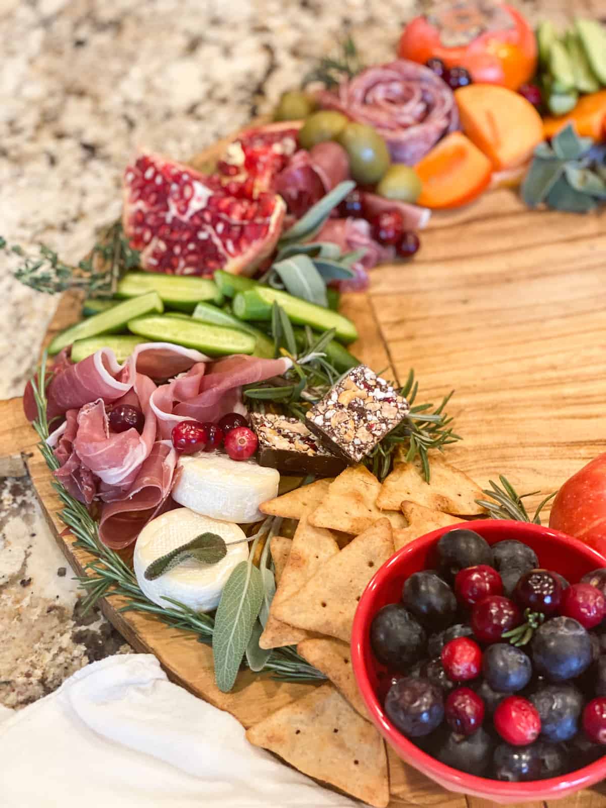 Christmas Charcuterie Board or CharcuterWREATH close up