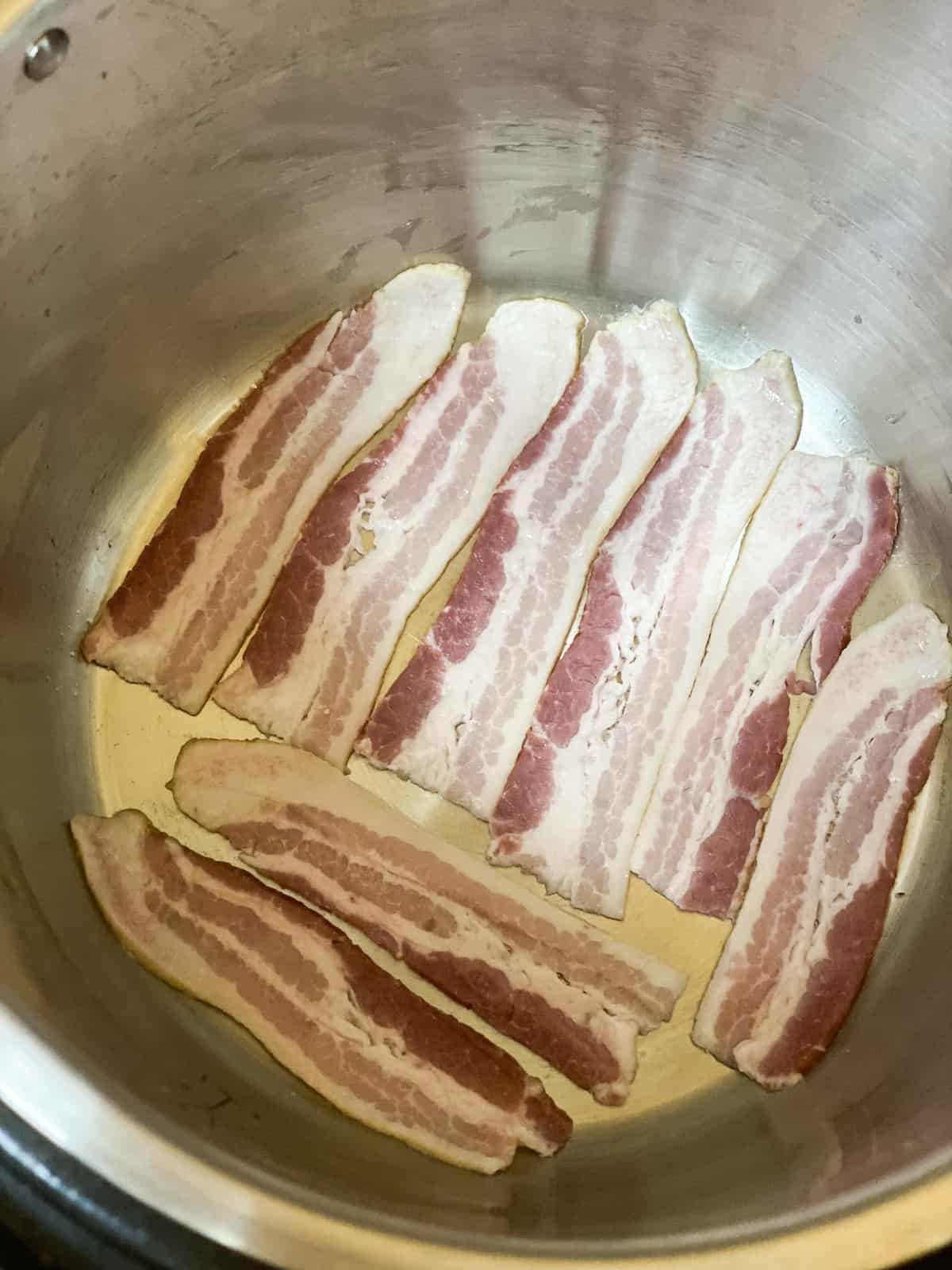Instant pot with raw bacon