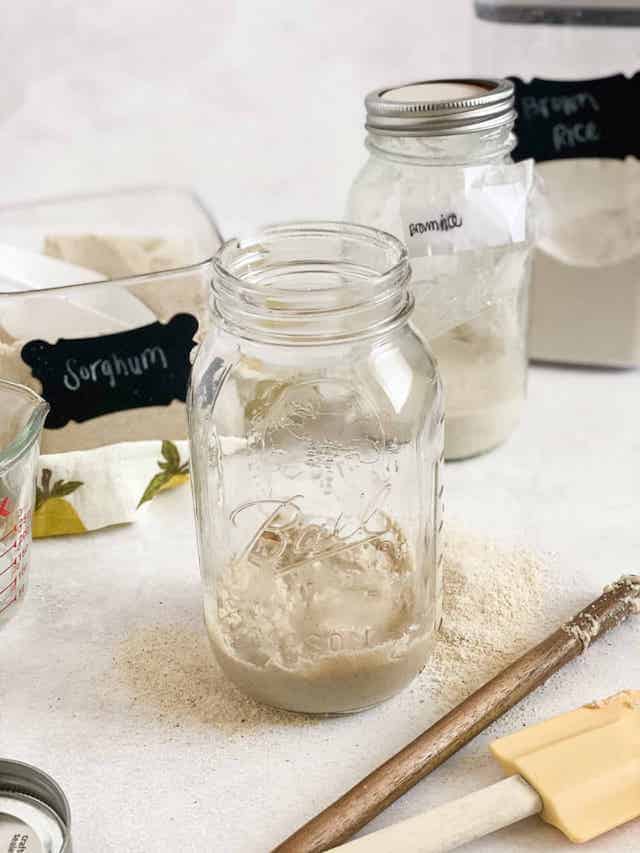 Gluten-Free Sourdough Starter in a jar