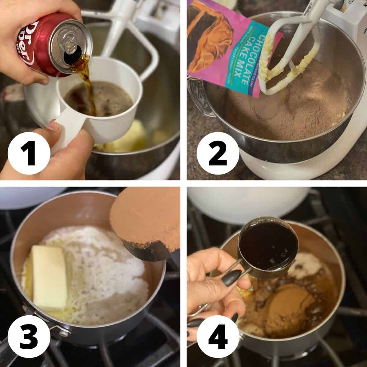 Dr Pepper Cake step by step instructions