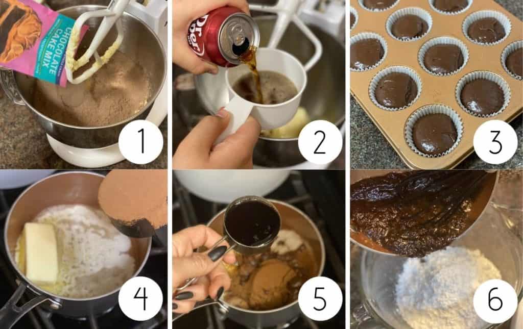 Dr Pepper Cupcakes step by step instructions