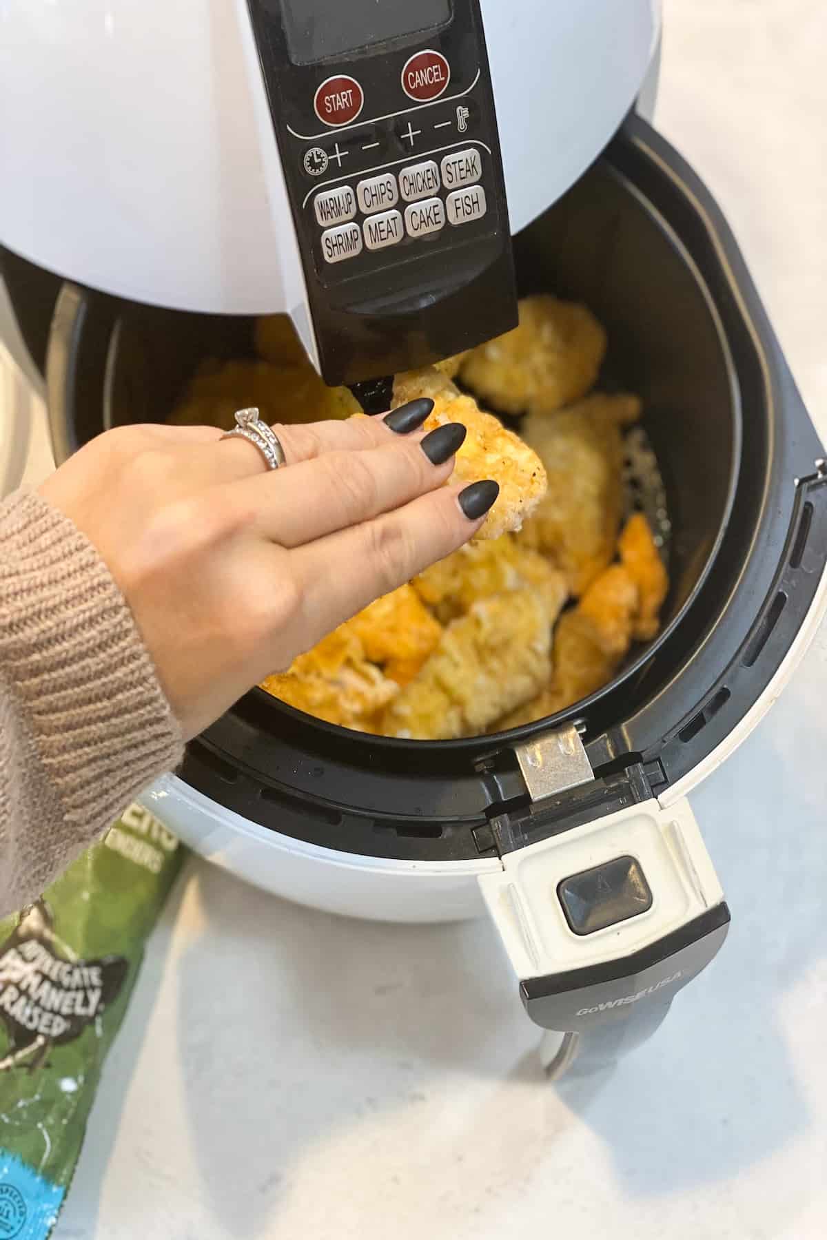 Frozen Chicken Tenders in Air Fryer before cooking