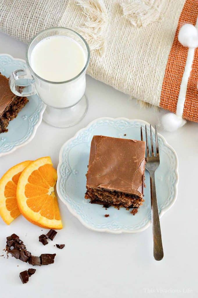 Chocolate Orange Cake with orange slices and chocolate