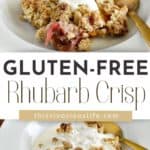 gluten-free rhubarb crisp pin