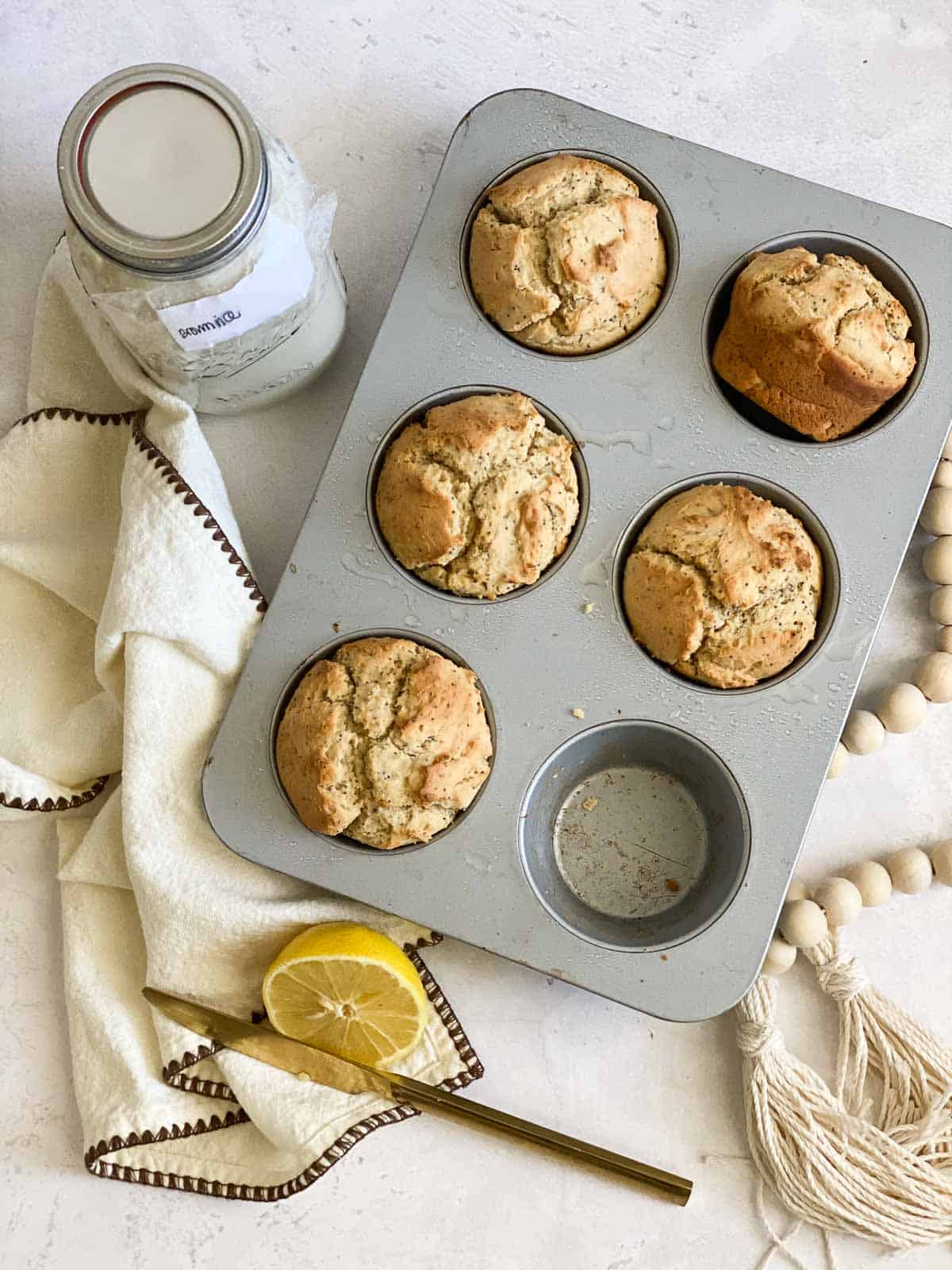 Sourdough muffins in muffin tin