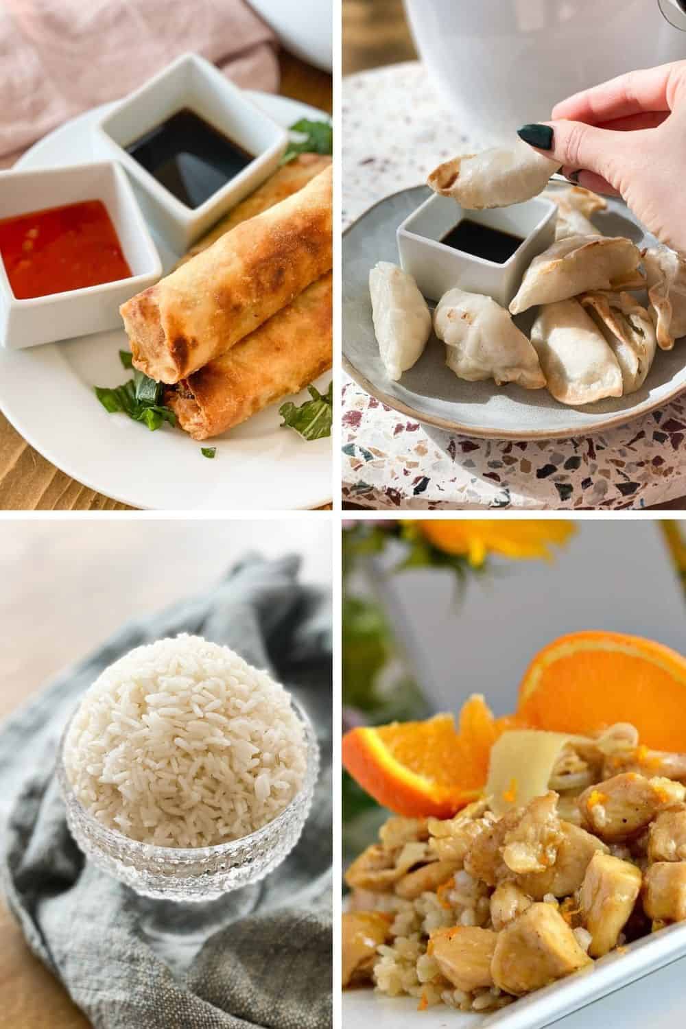 Gluten-free Chinese food collage