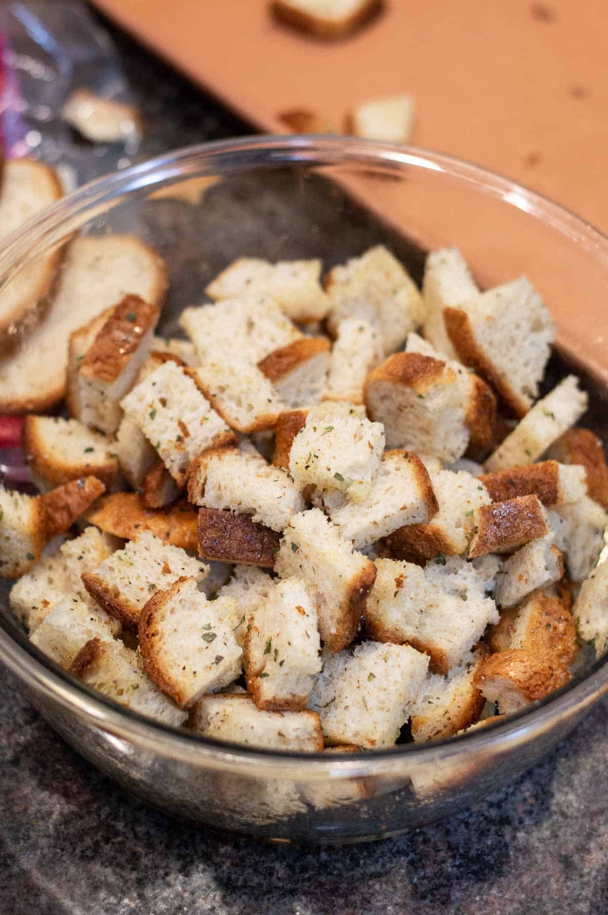 Gluten-Free Croutons in a bowl