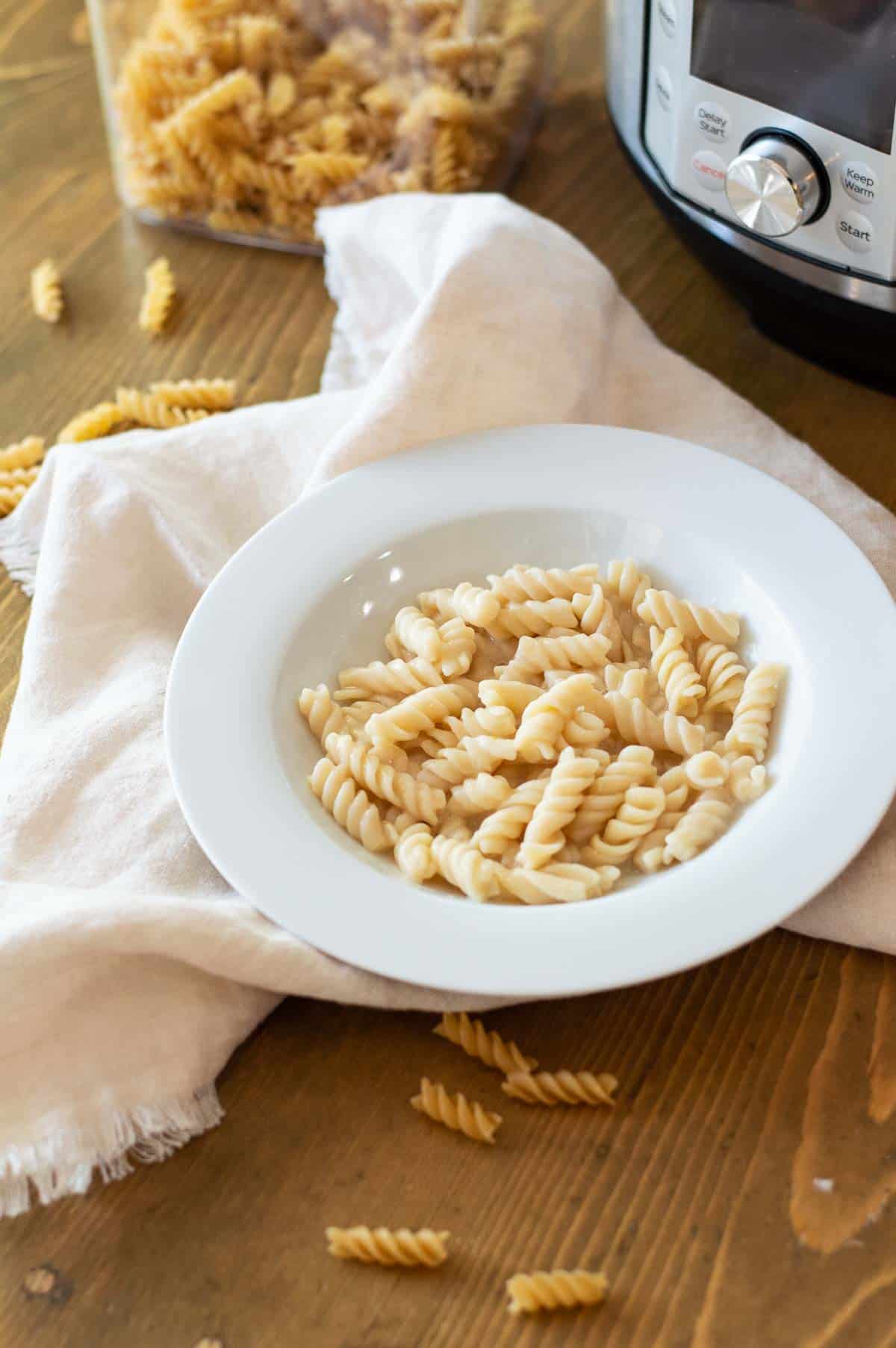 Instant Pot Pasta in a white bowl