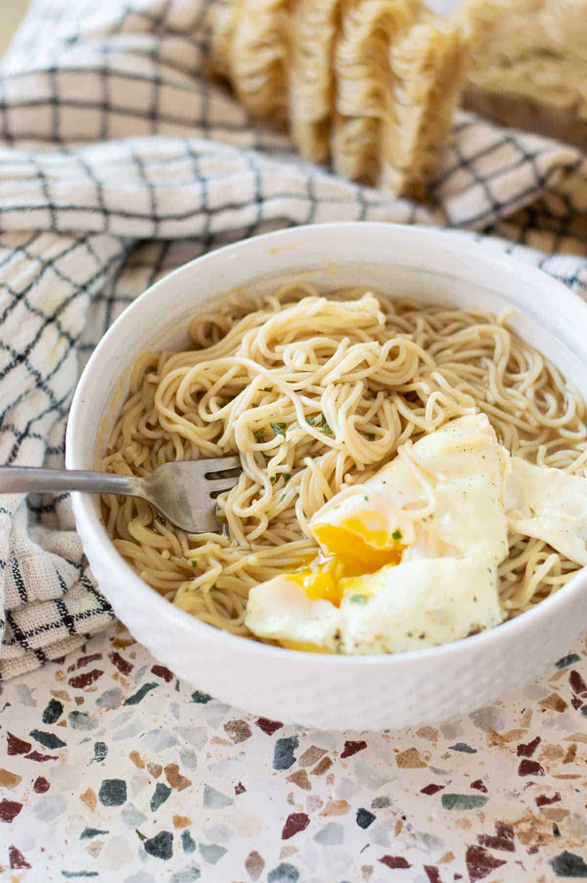 gluten free ramen in a bowl