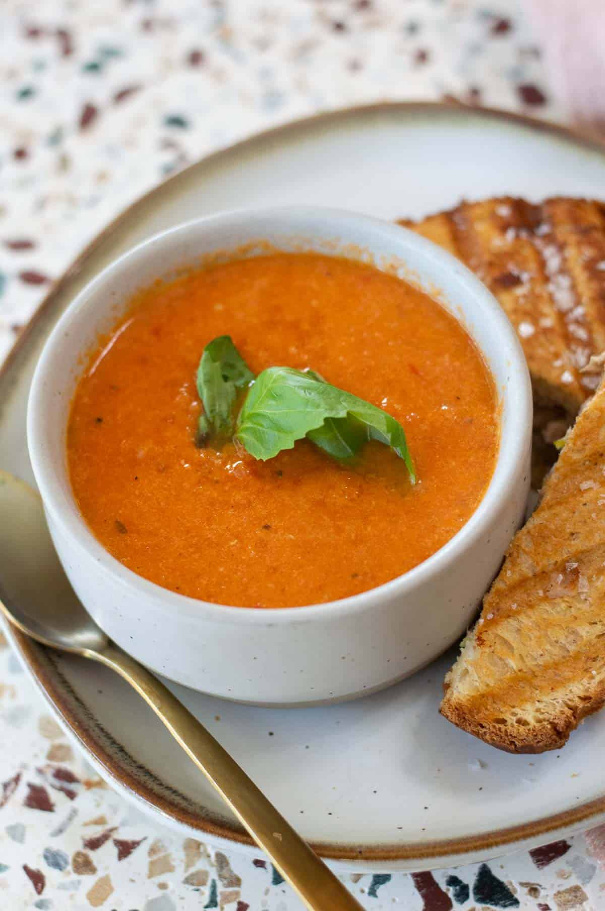 Dairy Free Tomato Soup with basil