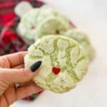 Grinch Cookies (4-Ingredients) in a hand