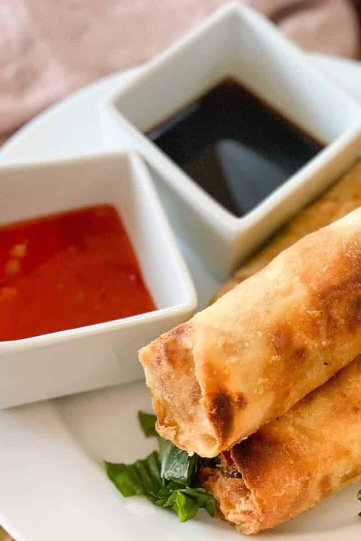 gluten free egg rolls on a plate