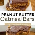 Peanut Butter Oatmeal Bars pin