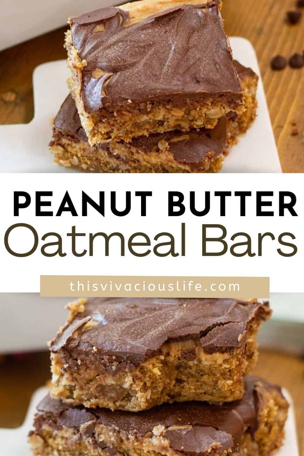Peanut Butter Oatmeal Bars with Chocolate Peanut Butter Frosting