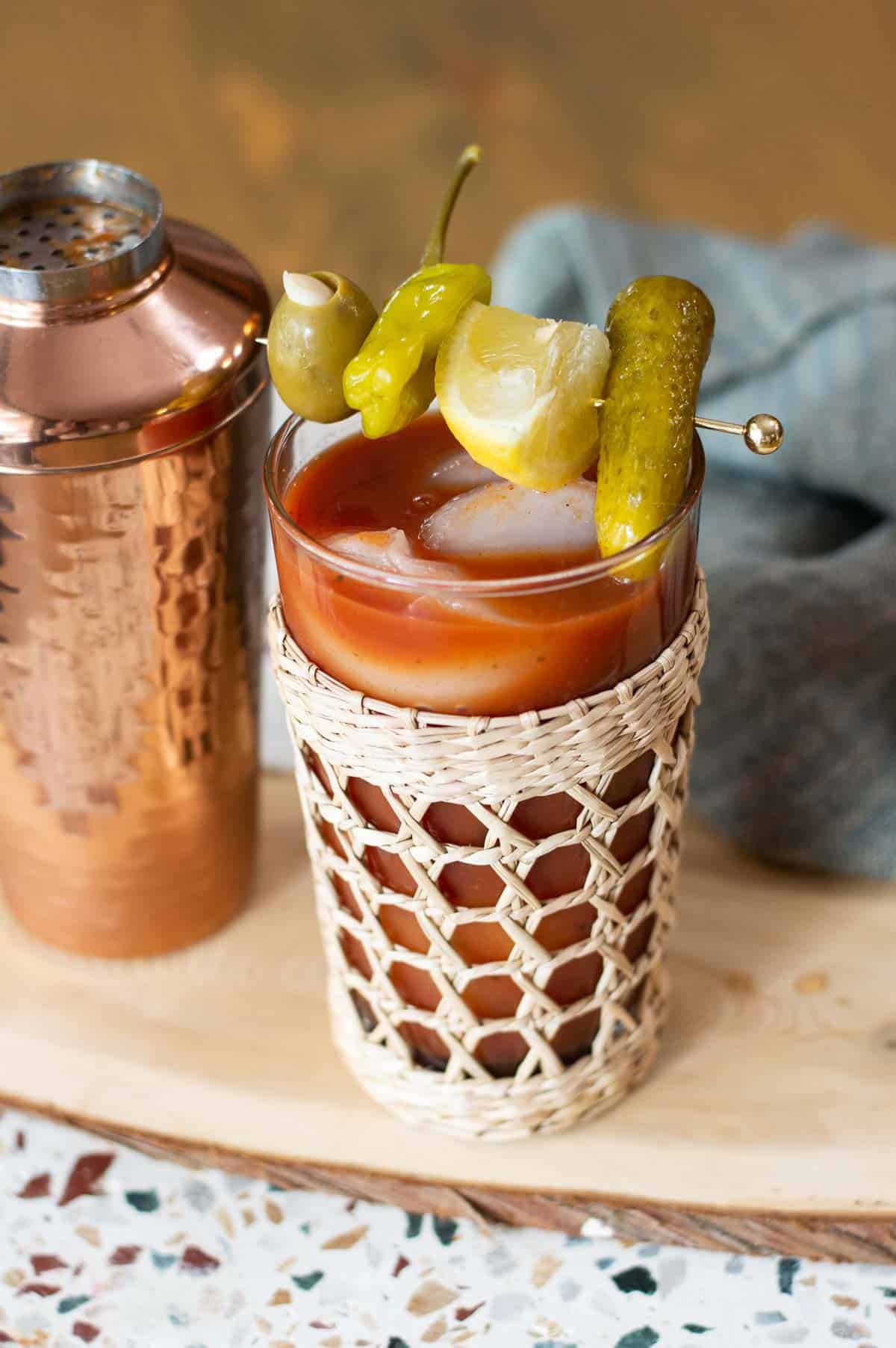 Virgin Bloody Mary Recipe v8 in a cup