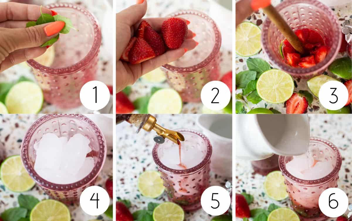 Step-by-Step Strawberry Mojito Mocktail