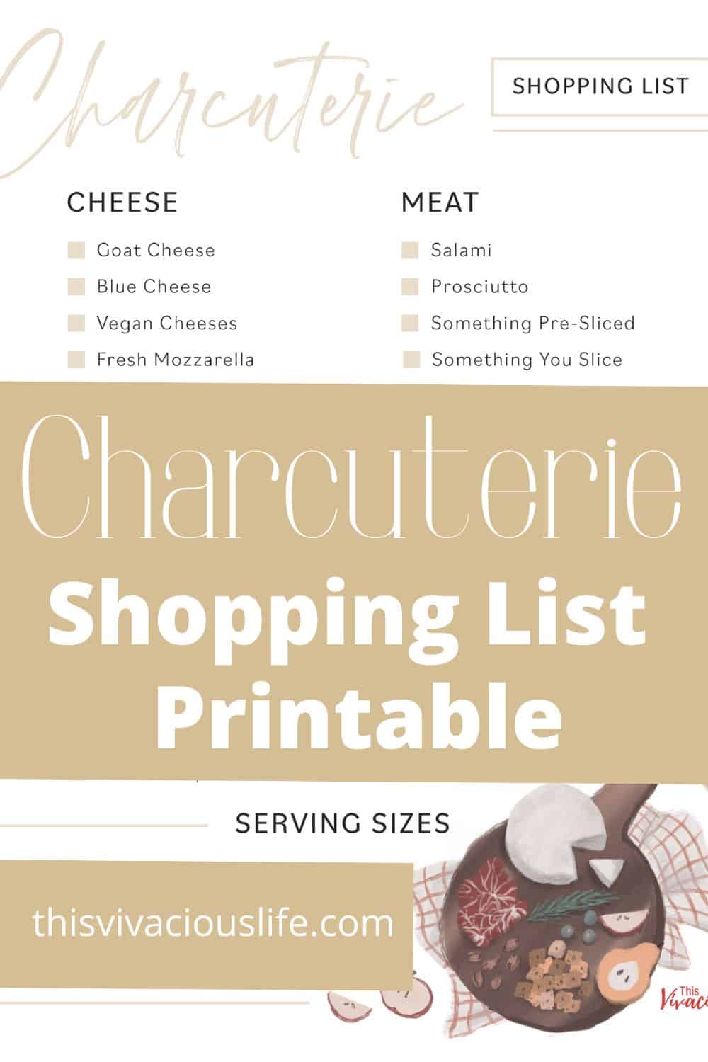 Charcuterie Board Shopping List (Printable Included)