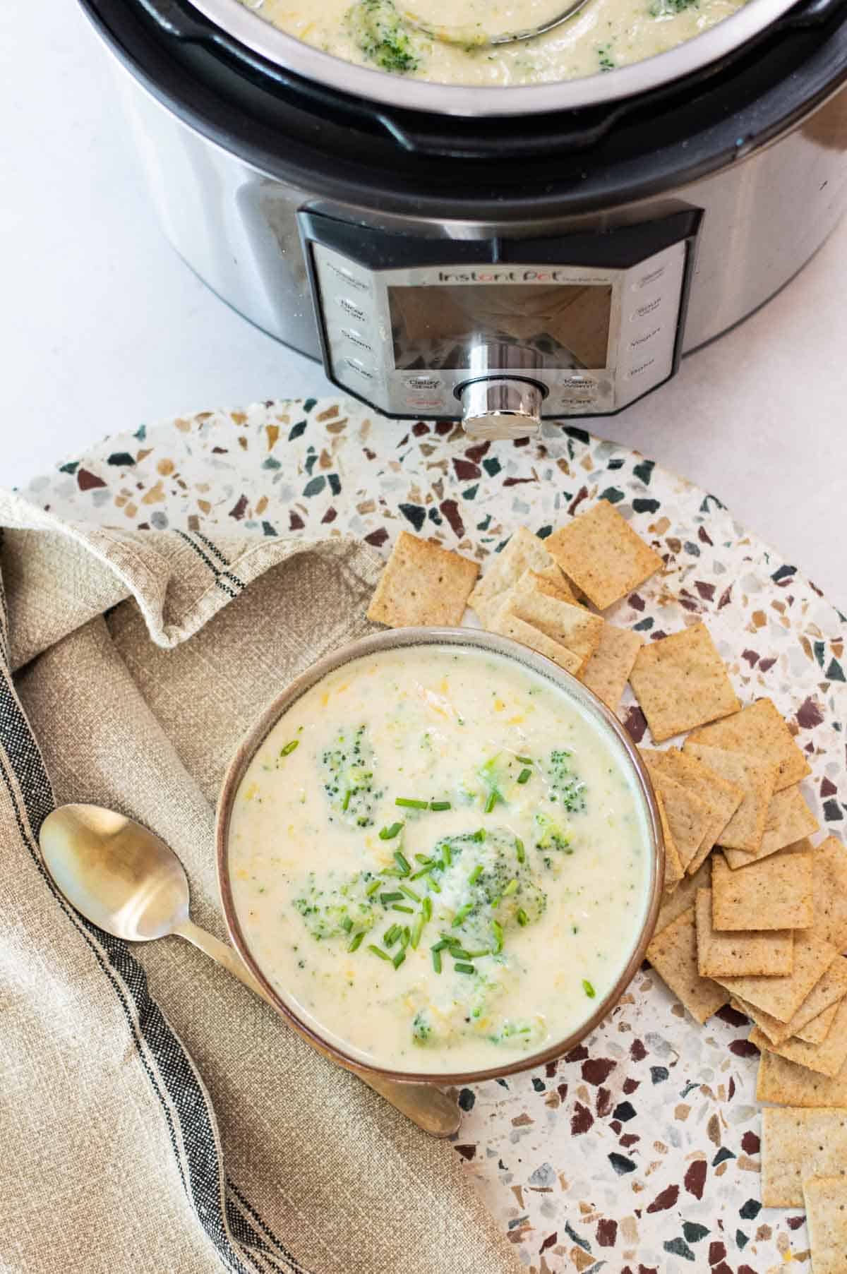 Broccoli cheese soup in the instant pot